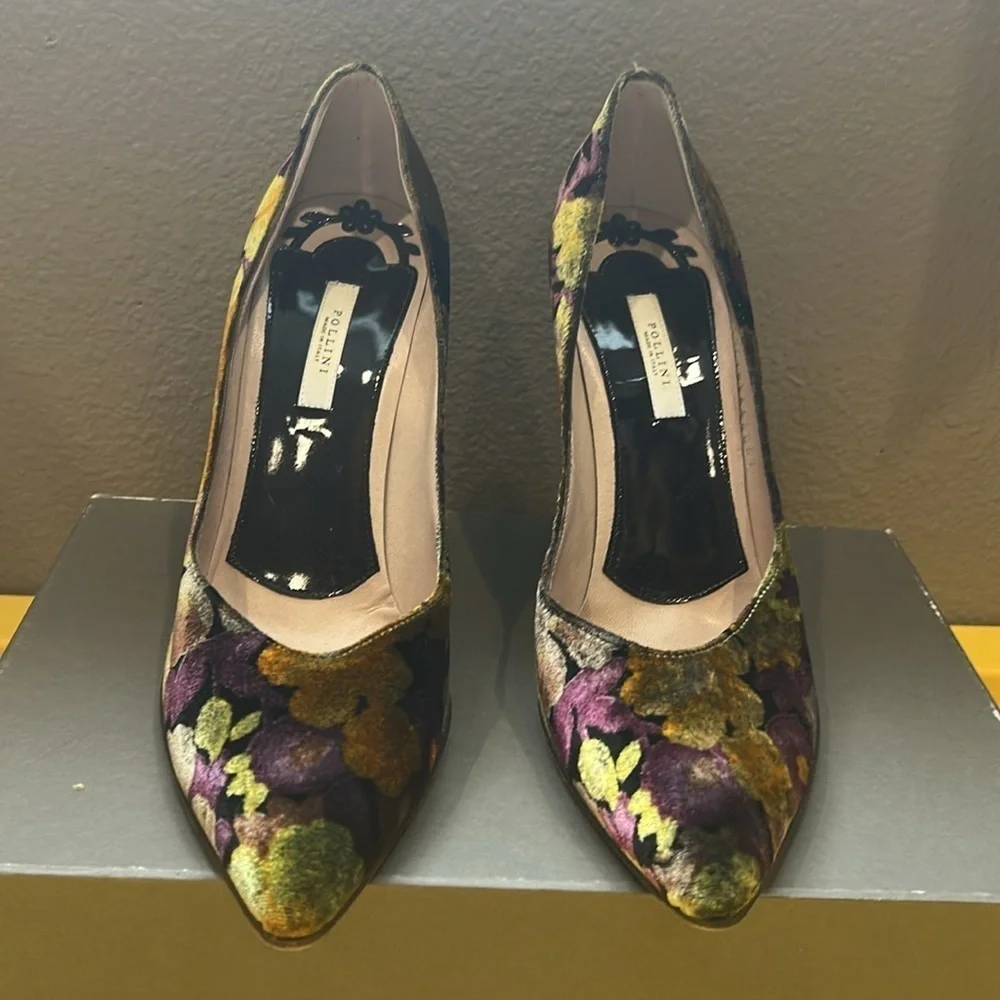 Pollini Italian Floral Heels Size 39 1/2 Floral